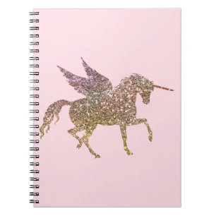 Trendiges goldenes Glitter-Sparkle-Einhorn Pegasus Notizblock