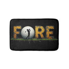 Trendiges Golfdesign mit Golfer-Silhouette Badematte