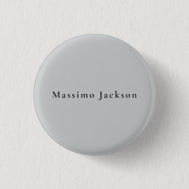 Trendiges graues modernes Design einzigartig persö Button (Vorderseite)