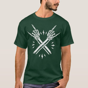 Trendiges Halloween-Skelett-Rocker-T-Shirt, Rock-G T-Shirt