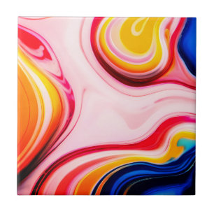 Trendiges hellblaues rosa gelbes weißes Kunstmarmo Fliese
