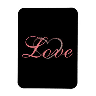 Trendiges Herz Graue Kalligrafie Liebeshochzeit Magnet