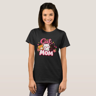 Trendiges Katze-Mama-T-Shirt | Hübsches farbenfroh T-Shirt
