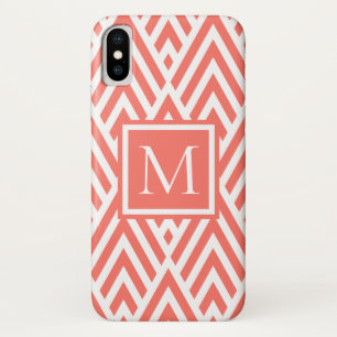 Trendiges Korallenbogenmuster mit Monogramm Case-Mate iPhone Hülle