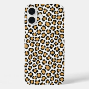 Trendiges Leopard simuliertes Pelzeffekt Wiederhol iPhone 16 Plus Hülle