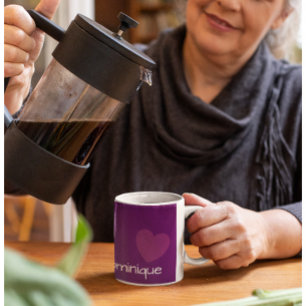 Trendiges Lila - Kaffeetasse mit Herz