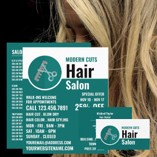 Trendiges Logo, Friseur, Friseursalon-Werbung Flyer