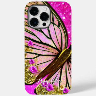Trendiges Mädchen Rosa und Gold Schmetterling Benu Case-Mate iPhone 14 Pro Max Hülle