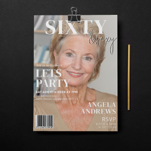 Trendiges Magazincover 60. Geburtstagsfeier Einladung