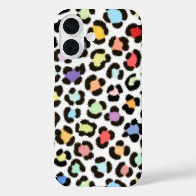 Trendiges, mehrfarbiges Leopard-Fur-Effektmuster Case-Mate iPhone Hülle (Rückseite)