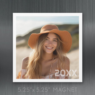 Trendiges minimales Fotodesign mit Jahresmagnet Magnetkarte