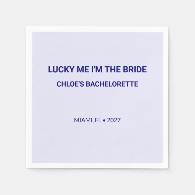 Trendiges Mitternachtsblau Lucky Me  Serviette (Vorderseite)