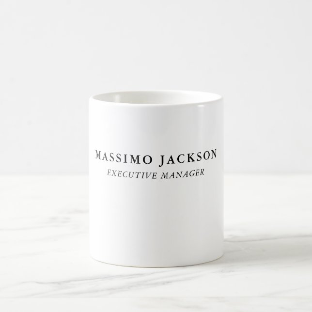 Trendiges modernes einfaches Schwarz-Weiß-Professi Kaffeetasse (Mittel)