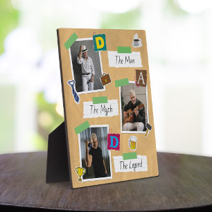Trendiges modernes Retro-Scrapbook-Vater-Foto-Coll Fotoplatte