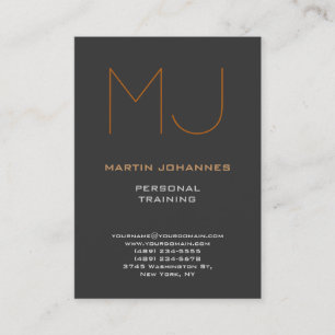 Trendiges Monogramm Grauer Sport-Personal Trainer Visitenkarte