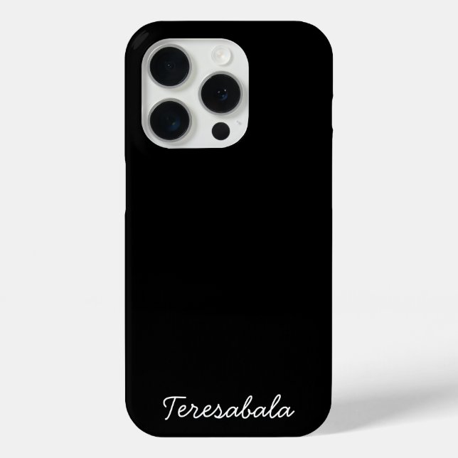 Trendiges Monogramm Moderne schwarze Schrift Name Case-Mate iPhone Hülle (Rückseite)