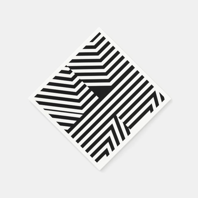 Trendiges Muster für schwarze und weiße geometrisc Serviette (Ecke)