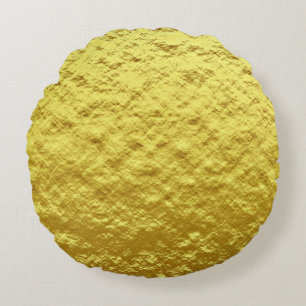 Trendiges Muster von Imitaten, grobe Textur, Goldf Rundes Kissen