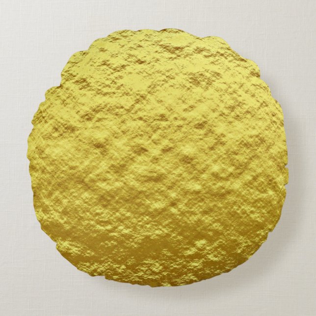 Trendiges Muster von Imitaten, grobe Textur, Goldf Rundes Kissen (Vorderseite)