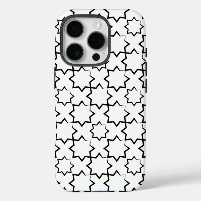 Trendiges Musterdesign in Schwarz und Weiß Case-Mate iPhone Hülle (Rückseite)