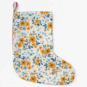 Trendiges nahtloses vintage Blumenmuster. Endloses Kleiner Weihnachtsstrumpf