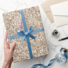 Trendiges Neutrales Beige Feines Creme Glitter Mus Geschenkpapier
