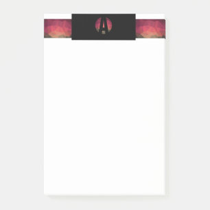 Trendiges Ombré farbenfrohes Design Monogramm Post-it Klebezettel