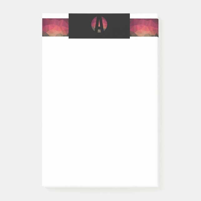 Trendiges Ombré farbenfrohes Design Monogramm Post-it Klebezettel (Vorderseite)