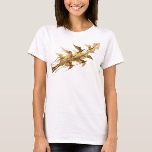 Trendiges orange abstraktes Vogel-Grafikdesign T-Shirt