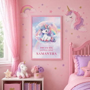 Trendiges Pastell-Einhorn Magischer Tag Geburtstag Poster