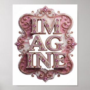 Trendiges Pink IMAGINE Custom-T-Shirt Poster