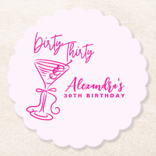Trendiges Pinkes Dirty Thirty 30. Geburtstag Untersetzer
