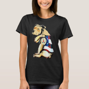 Trendiges Pitbull-Hund-Tattoo Ich liebe Mama Mutte T-Shirt