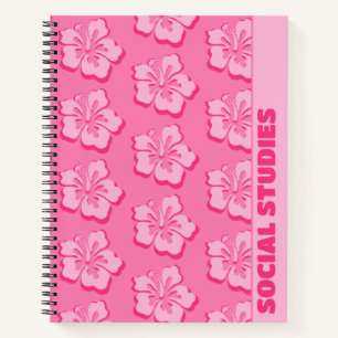Trendiges Preppy-Tropen-Blumen-Schulfach Notizbuch