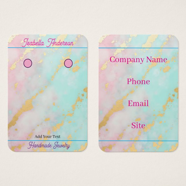 Trendiges Rosa Blush Soft Mint Gold Luxus-Kollekti (Vorne & Hinten)