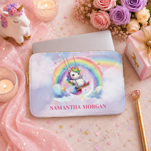Trendiges rosa Einhorn Mädchen Geburtstag Laptop H Laptopschutzhülle