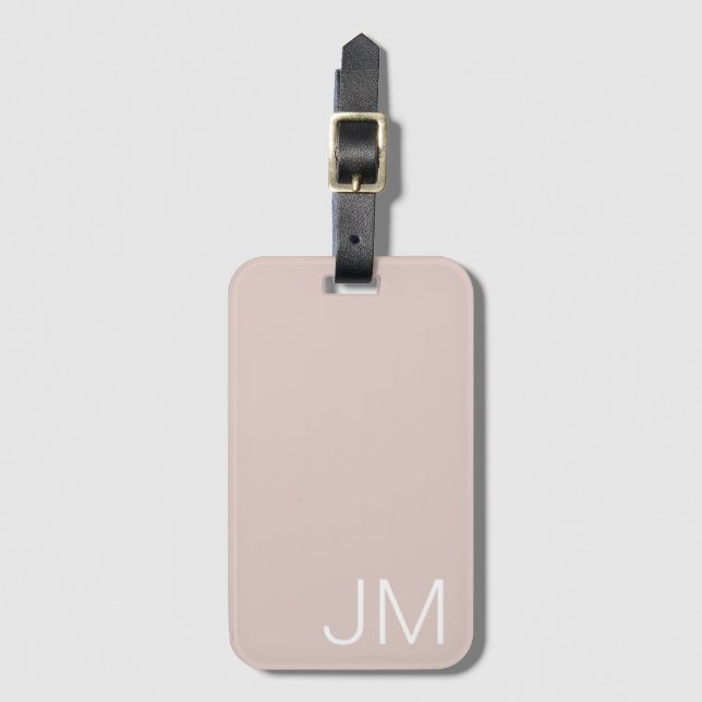 Trendiges Rosa Oversized Monogramm Anfangsbuchstab Gepäckanhänger (Vorderseite Vertikal)