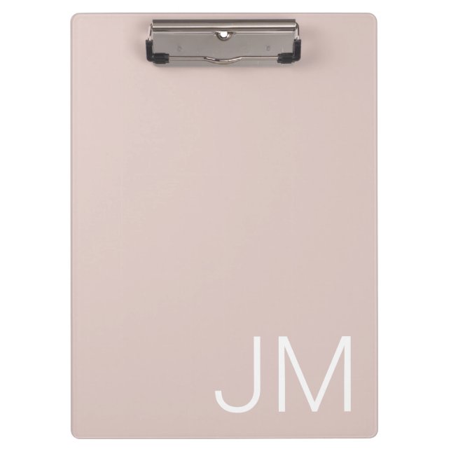 Trendiges Rosa Oversized Monogramm Anfangsbuchstab Klemmbrett (Vorderseite)