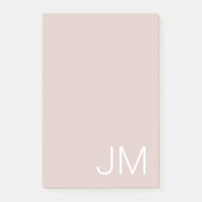 Trendiges Rosa Oversized Monogramm Anfangsbuchstab Post-it Klebezettel (Vorderseite)
