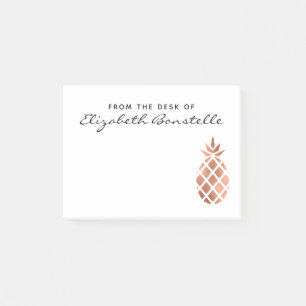 Trendiges Roségold-Ananas personalisiert Post-it Klebezettel