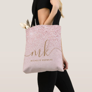 Trendiges Roségold Glitter Fancy Initialen und Nam