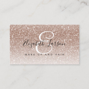 Trendiges Roségold-Glitter-Make-up-Artist-Friseurs Visitenkarte
