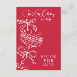 Trendiges Rot Sie ist die Kirsche auf dem Hochzeit Begleitkarte