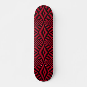 Trendiges rotes und schwarzes Sternenmuster Skateboard
