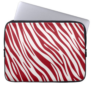Trendiges rotes Zebra-Tier-Streifenmuster Laptopschutzhülle