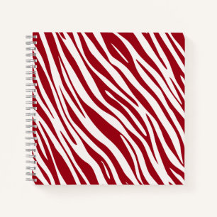 Trendiges rotes Zebra Tierstreifen Notizbuch