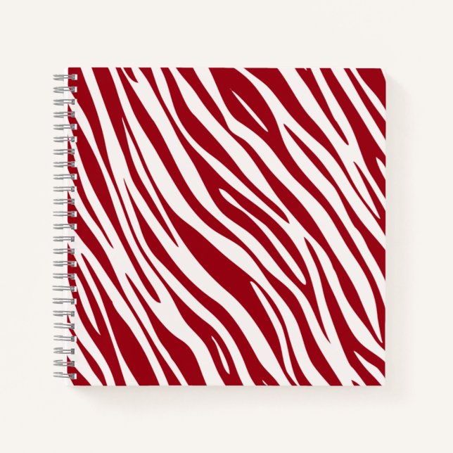 Trendiges rotes Zebra Tierstreifen Notizbuch (Vorderseite)