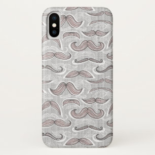 Trendiges Schnurrbartmuster iPhone X Hülle