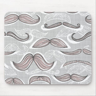 Trendiges Schnurrbartmuster Mousepad