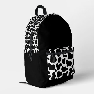 Trendiges Schwarz-Weiß-Kuhdruck-Muster Bedruckter Rucksack